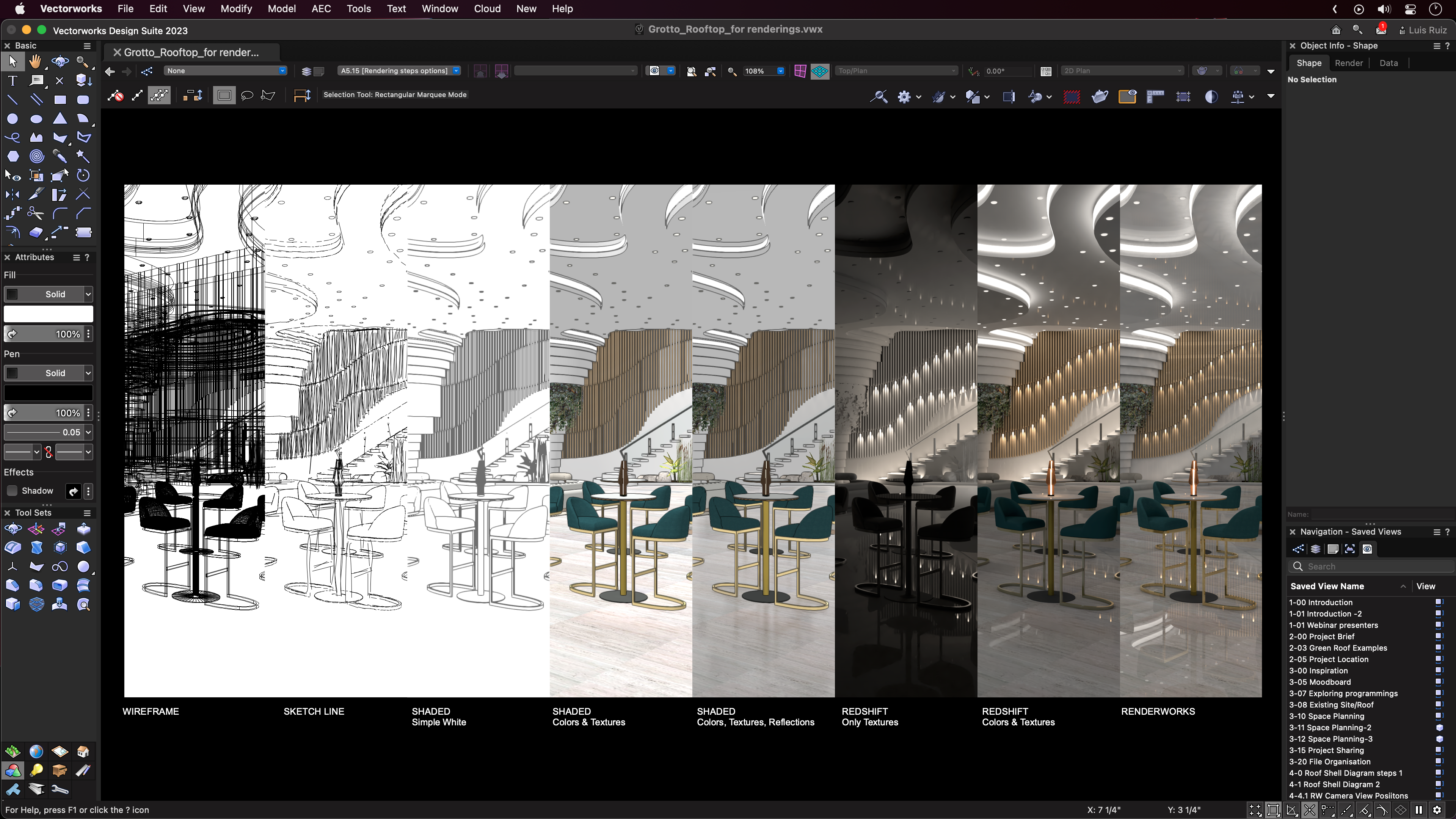 3-Image of the same view but in each different render mode