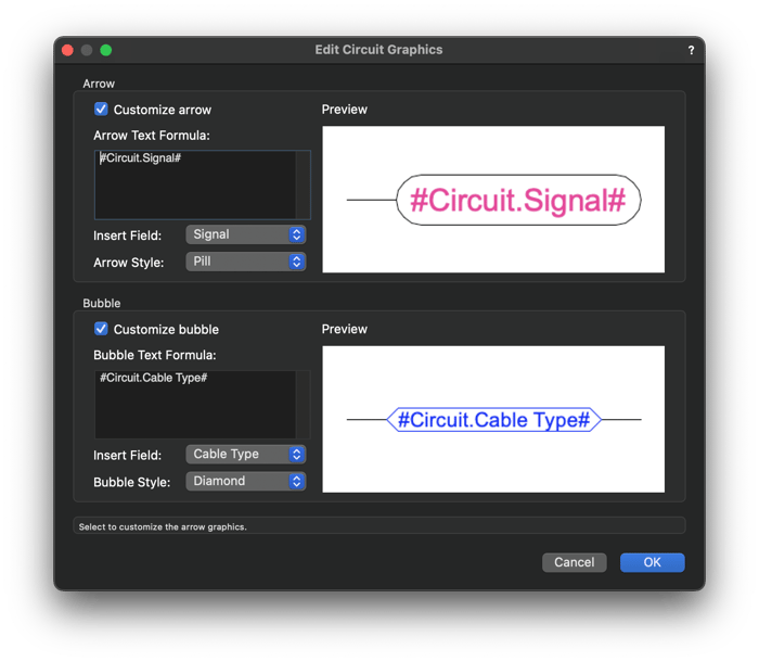 Circuit Graphics Dialog Box
